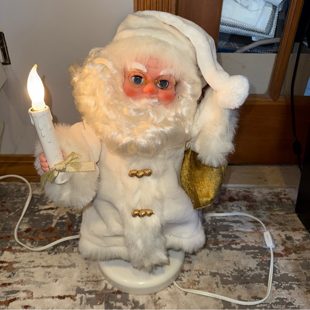 Festive Santa Claus Holiday Decoration with Gold Accents